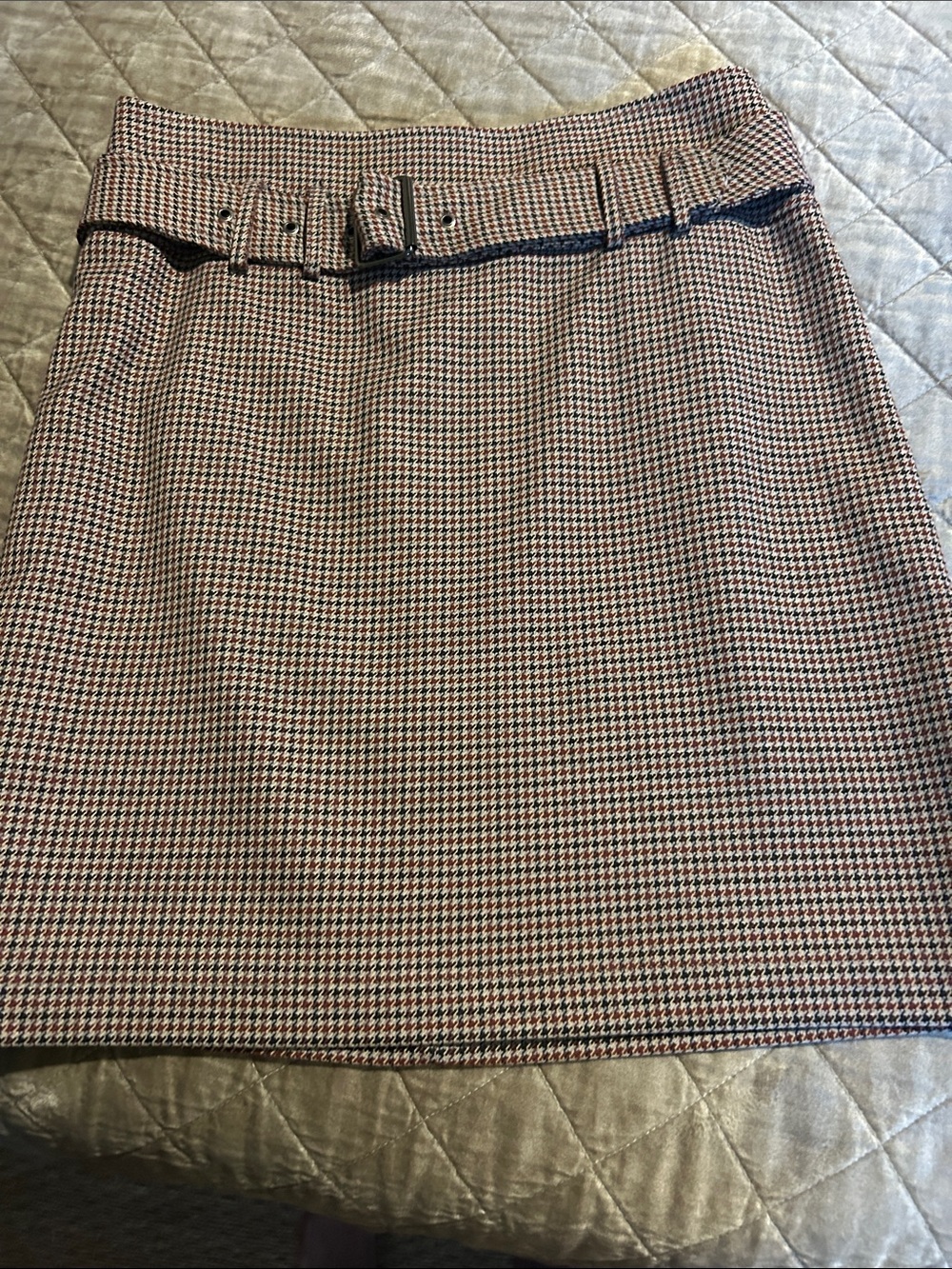 W by Worth Houndstooth Mini Skirt in Black and Brown
